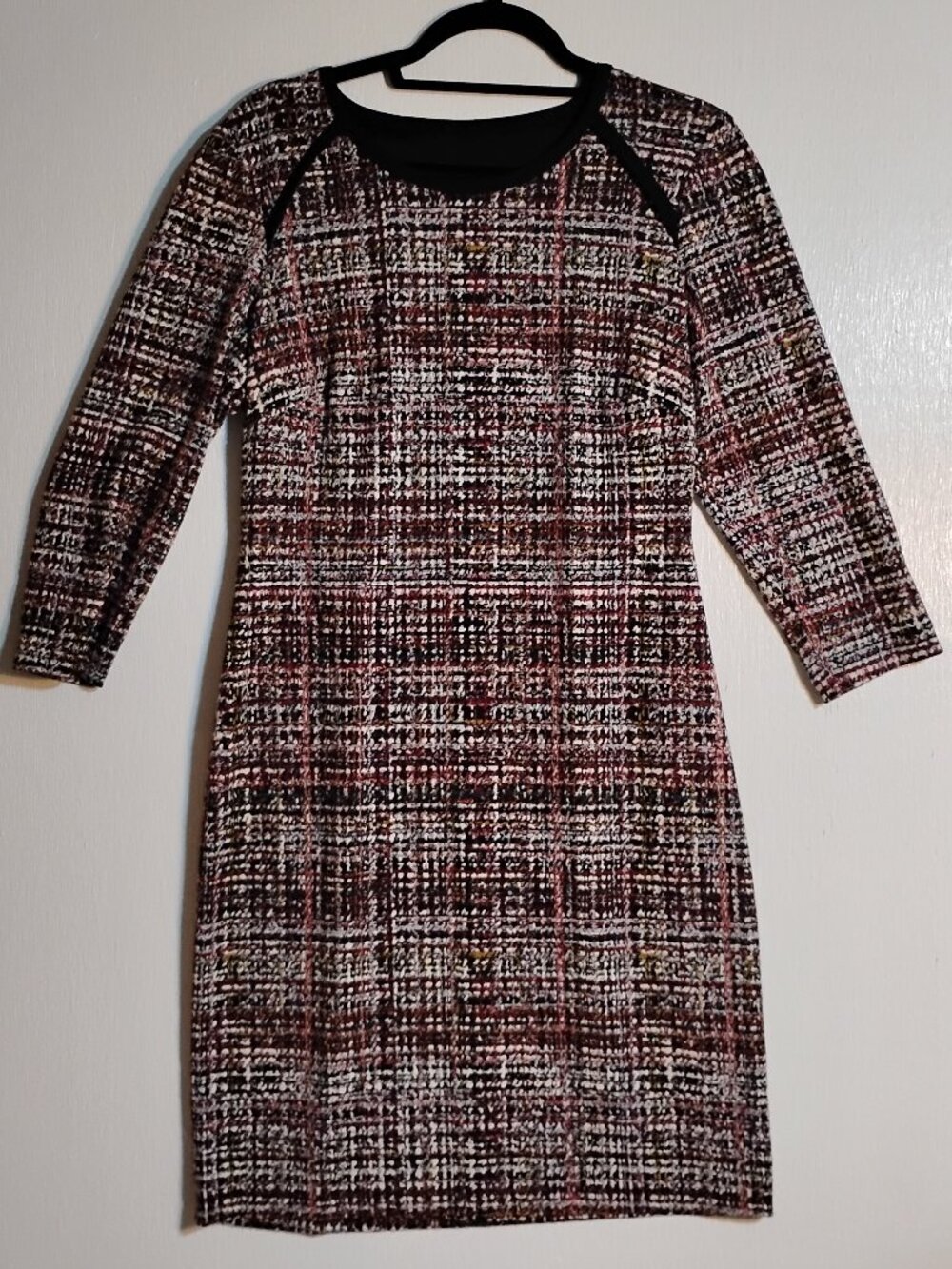 Connected Apparel multi-colored plaid dress